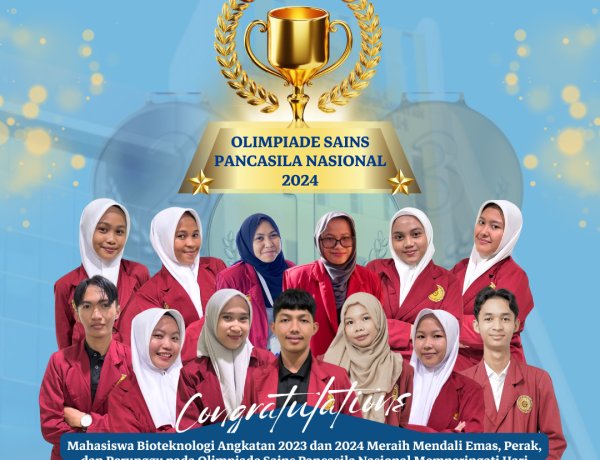 Mahasiswa Bioteknologi Raih 16 Medali di Olimpiade Sains Pancasila Nasional 2024